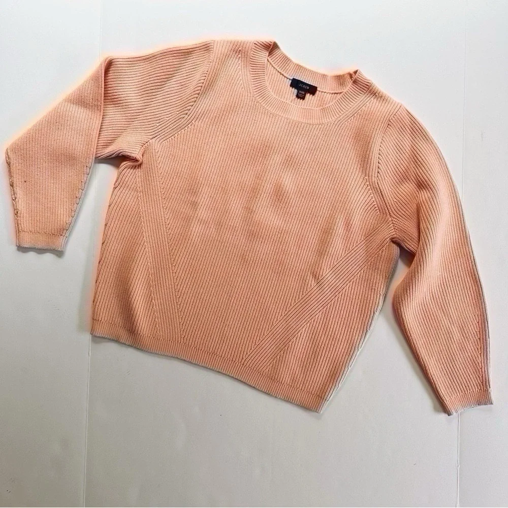 NEW J.Crew Women’s Sweater Ribbed Stretch Crewneck Sweater Salmon Color BJ580